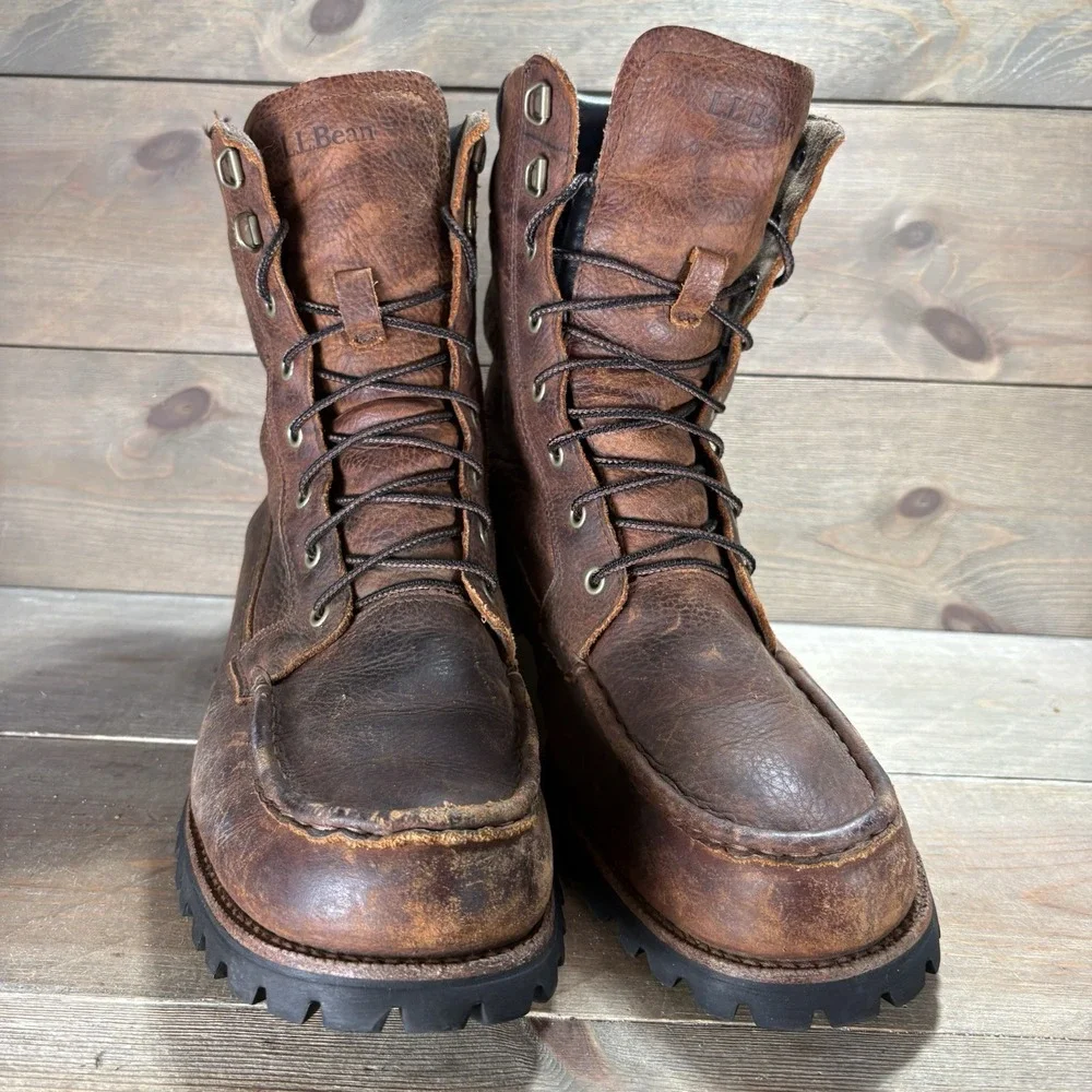 ll bean kangaroo upland mens size 11.5 shoes brown leather waterproof work boots